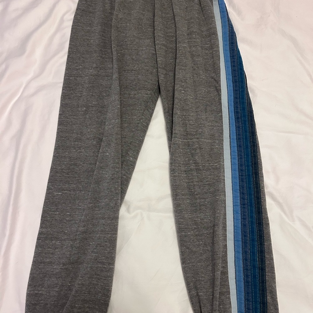 Aviator Nation Gray Sweatpants with Blue Accent